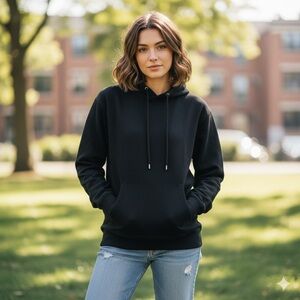 Sandro Sz XS Black Relaxed Casual Lounge Hoodie Sweater